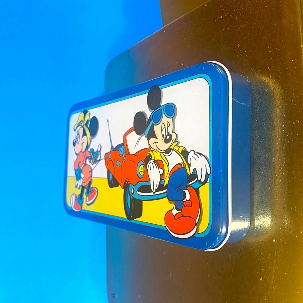 WALT DISNEY VINTAGE MICKEY & MINNIE TIN PENCIL BOX TIN BOX Co